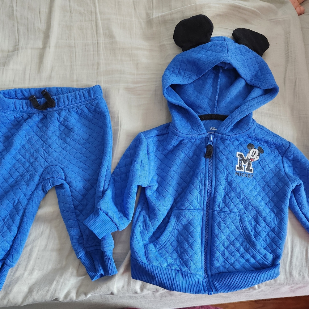 Disney Mickey Mouse Blue Quilted Hoodie Set